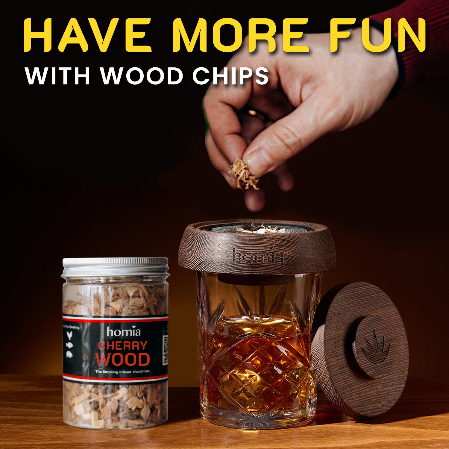 Drink Smoker Kit with Wood Chips - 4 PCS