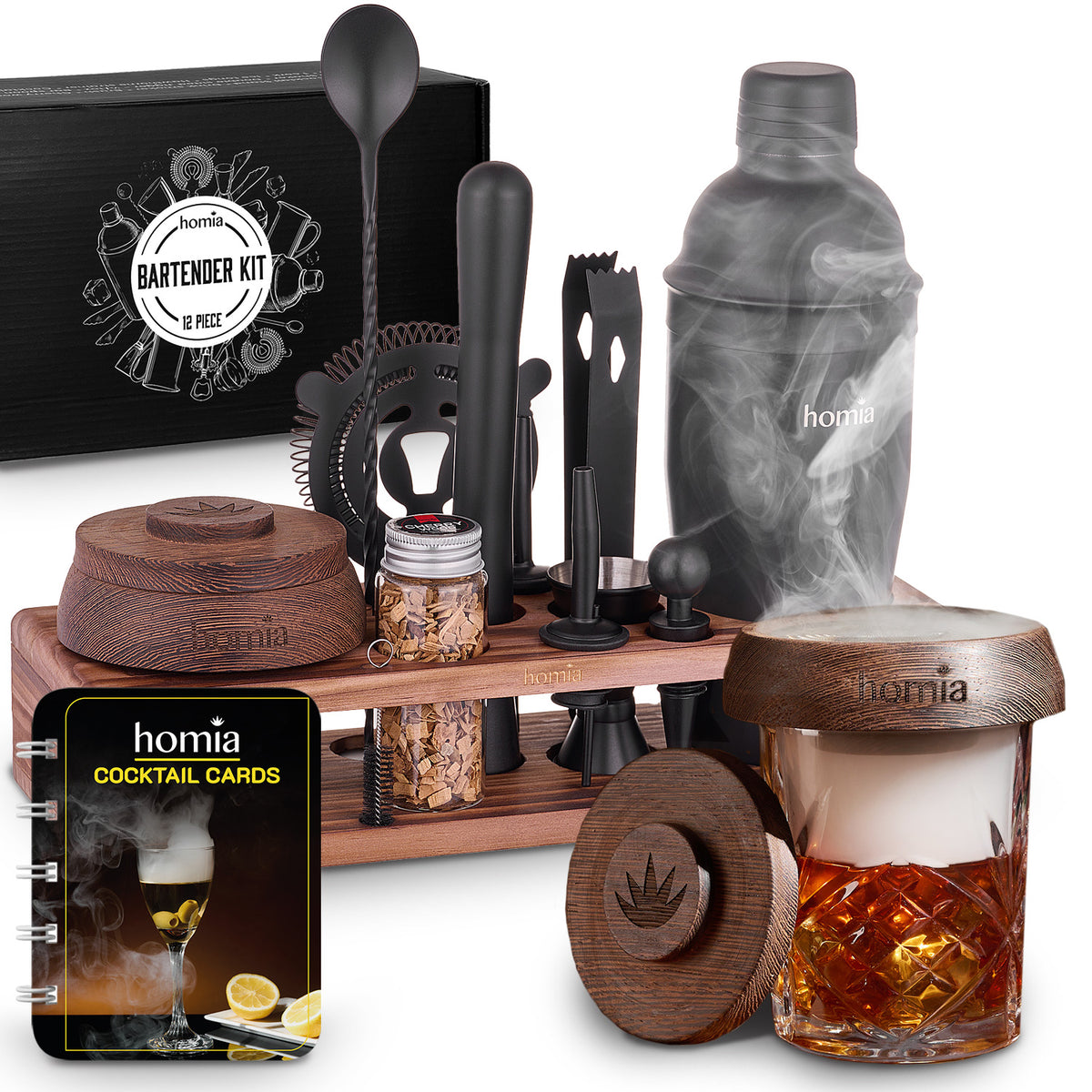 Homia Bartender Kit with Whiskey Smoker
