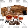 Whiskey Gift Set - Whiskey Pattern Bottle and Old Fashioned Glasses - 14 pcs