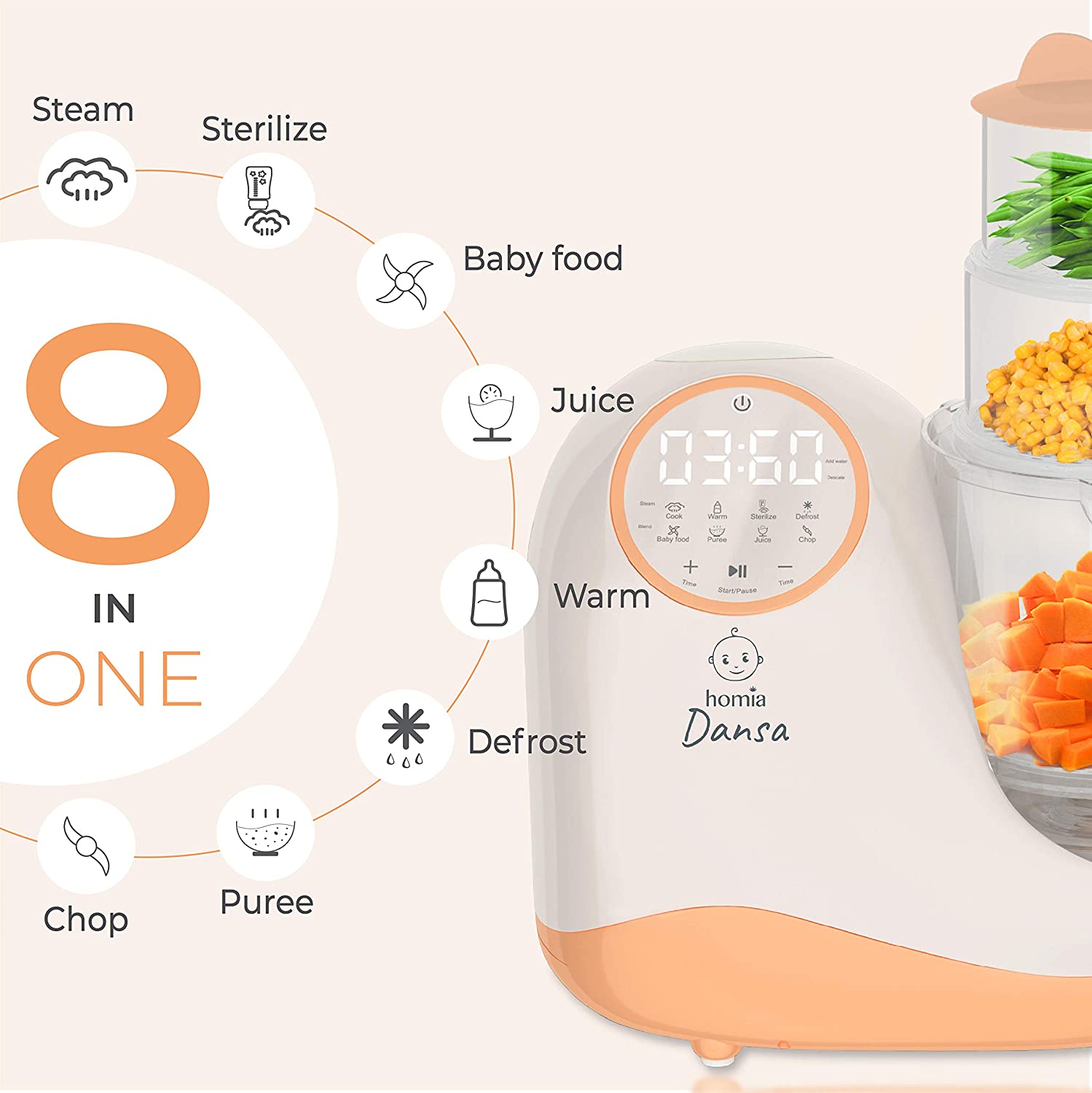 Dansa 8 in 1 Smart Baby Food Processor - HomiaStore
