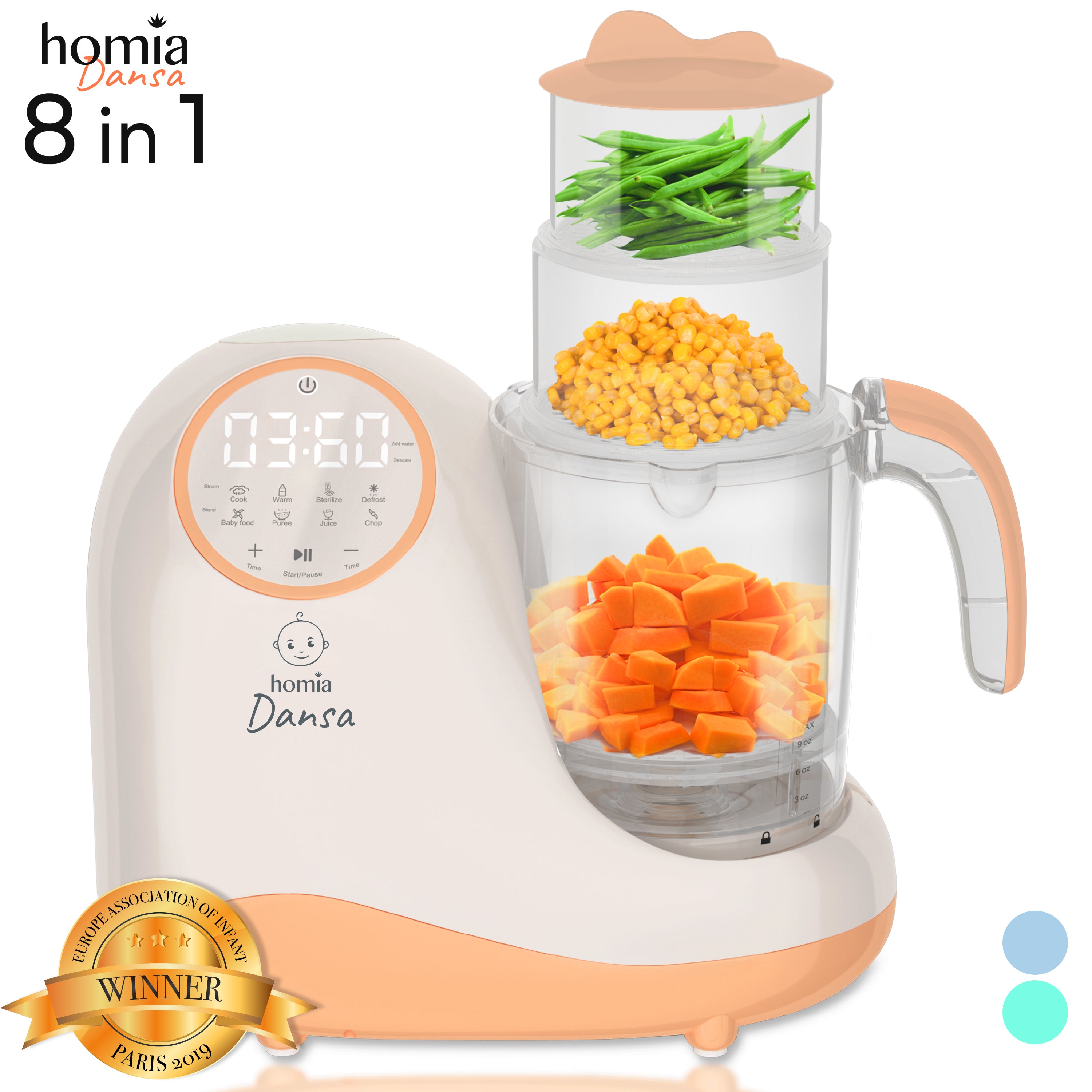 Baby Food Maker, 5 in 1 Baby Food Processor, Smart Control Multifunctional  Steamer Grinder with Stea 